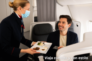 business class de Air France -comodidad espacio puerto de carga privacidad lectura comodidad vuelos largos espacio cama cobija almohada viajes servicio puntos precio