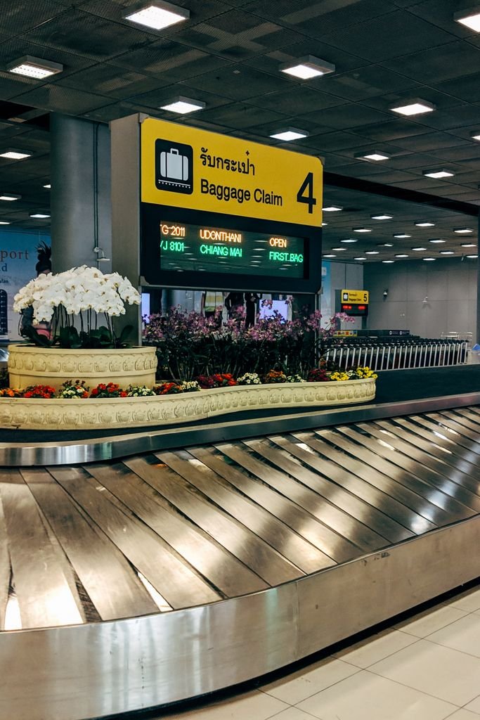 American Airlines pagó por maleta perdida - banda de equipaje en el aeropuerto