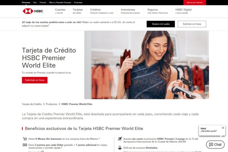 tarjeta HSBC World Elite - página oficial de HSBC México