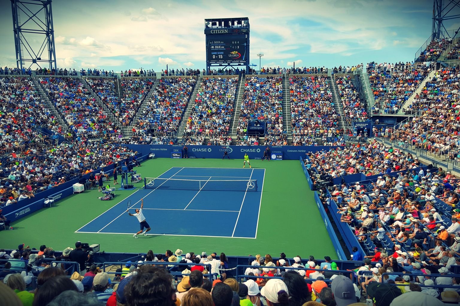 experiencias Aeroméxico Rewards - estadio de tenis del US Open lleno