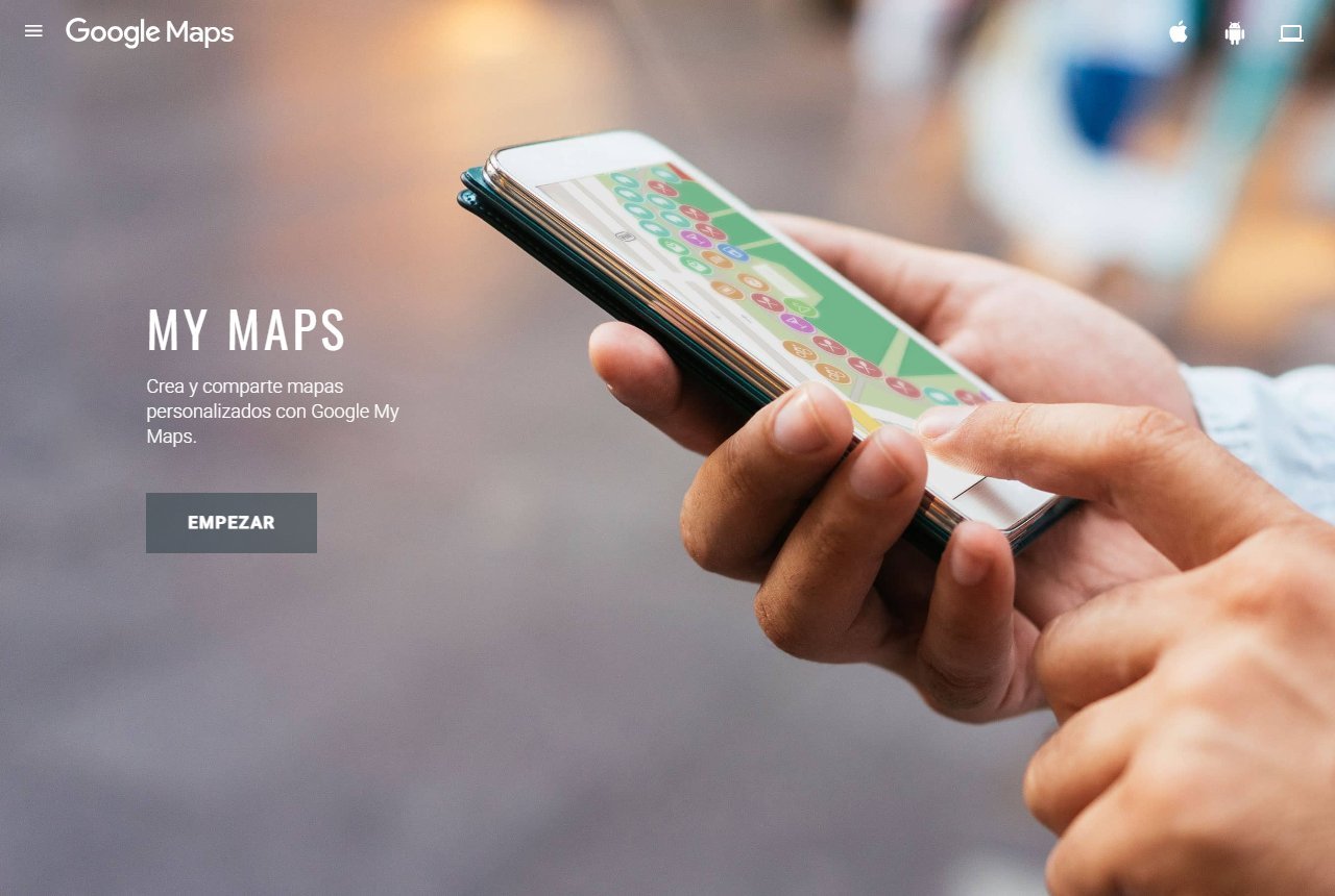 Portada de Google My Maps para empezar a crear mapas personalizados en Google