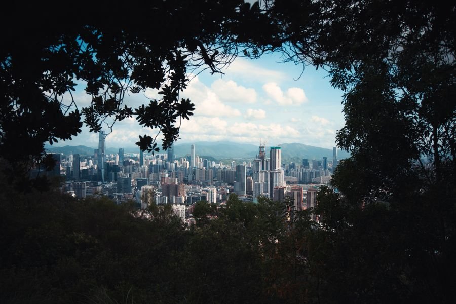 volar a China con puntos - panorámica de la ciudad de Shenzhen